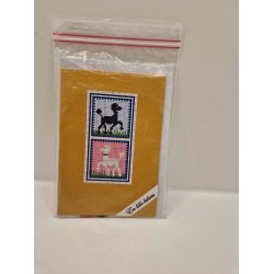 Miniature Broderi inkl. stof og broderi garn (nyt)