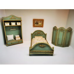 Garderobe skab inkl 1 bjle til dukkehus scala 1:12 (hndlavet)