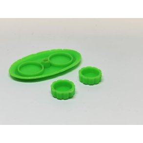 Fad med 2 skle i plastik (brugt)