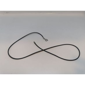 Halsk�de i sort gummi (ny)