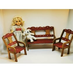 Stol i tr til dukkehus scala 1:6 (gammel)