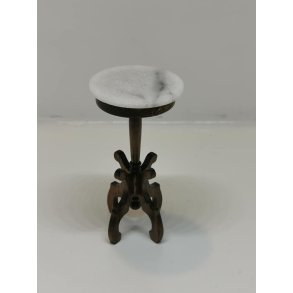 Sidebord i tr med marmor plade (brugt/som nyt)