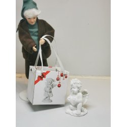 Engel i gibs og gavepose (ny)