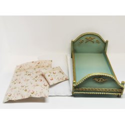 Seng inkl sengetj til dukkehus scala 1:12 (hndlavet)