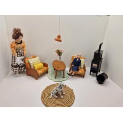 Keramik Loftlampe til dukkehus scala 1:12 (hndlavet)