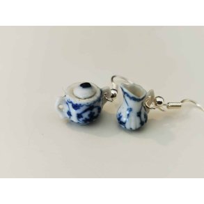 bad karakter Udsæt Ørestikker af blå tallerkener - Øreringe med porcelæn - Frost miniature