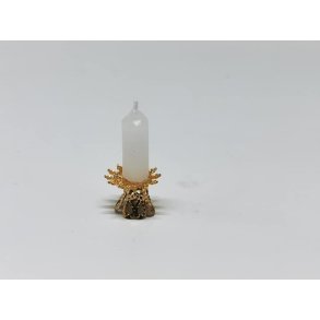 Lysestage med lys (hndlavet)