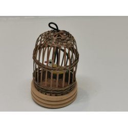 Fuglebur med fugl i tr (brugt)