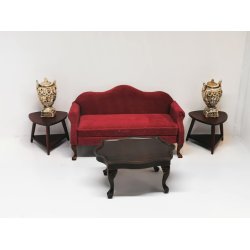 Sidebord i mrkt tr til dukkehus scala 1:12 (nyt)