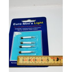 4 pre/lys til lamper, til dukkehus scala 1:12. 12 volt (nye)
