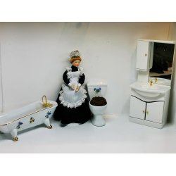 Badevrelses skab med vask til dukkehus scala 1:12 (nyt)