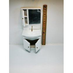 Badevrelses skab med vask til dukkehus scala 1:12 (nyt)