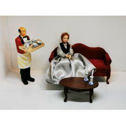 Bl mussemalet Lysestager (2 stk) (brugt)