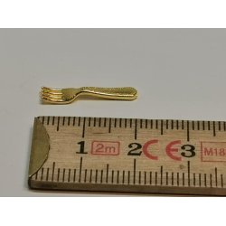 Gaffel i metal "guld" (ny)