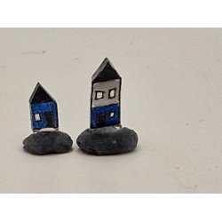 2 sm huse i resin/glas (hndlavet)