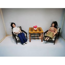 Havebord i trip trap tr (hndlavet)