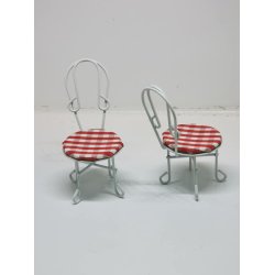 Stol i metal med stof sde (ny)