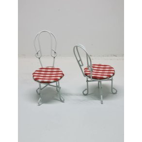 Stol i metal med stof sde (ny)