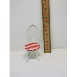 Stol i metal med stof sde (ny)