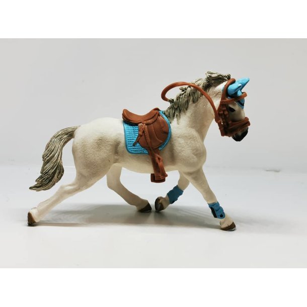 Ansøger Brug af en computer Knop Schleich hest med saddel og hovedtøj (brugt) - Heste og tilbehør - Frost  miniature