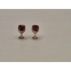 2 meget sm vinglas i plastik (brugte)