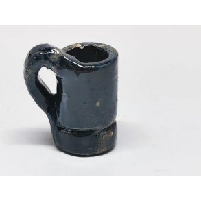 Keramik kande/krus mrke bl (hndlavet)