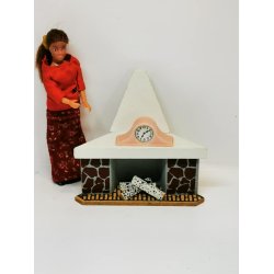 Kleewere kamin ur i plastik. Fra 1950'erne (brugt)