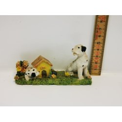 Hunde og hundehus i resin (brugt)