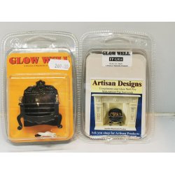 Pejse indsats med lys til dukkehus scala 1:12 (ny)