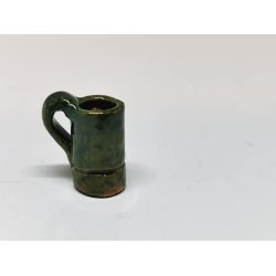 Keramik kande/krus mrke grn (hndlavet)