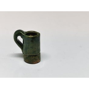 Keramik kande/krus mrke grn (hndlavet)