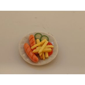 Tallerken med plse og pommes fritter (ny)