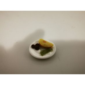 Tallerken med mad (brugt)