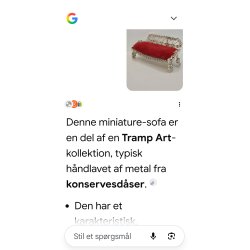 Sofa i metal med velour s�de. Tramp art stil (vintage)