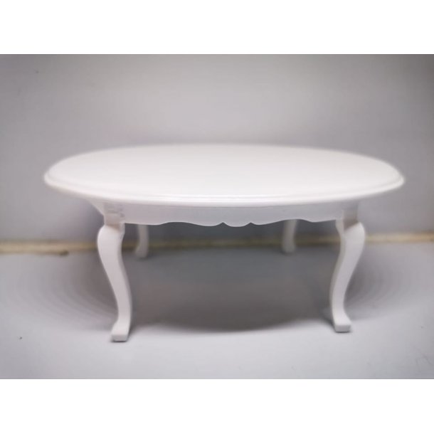 punkt Nuværende se Ovalt spisebord i hvid (nyt) - Spiseborde i scala 1:12 - Frost miniature
